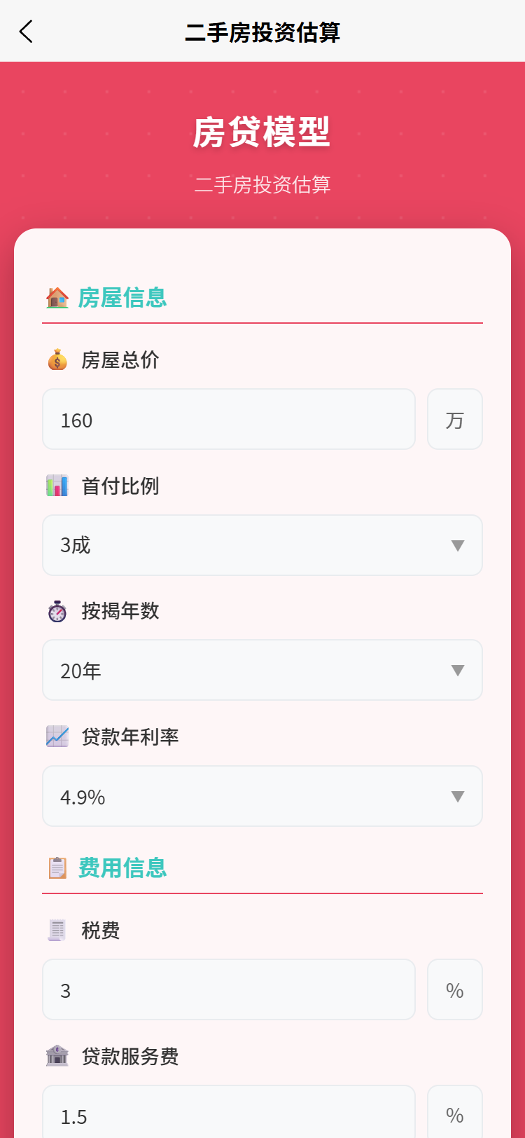 二手房投资估算